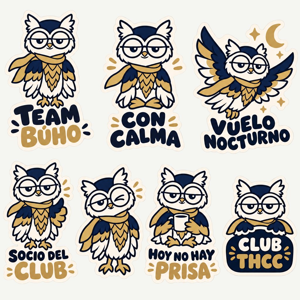 Set completo de stickers del club THCC