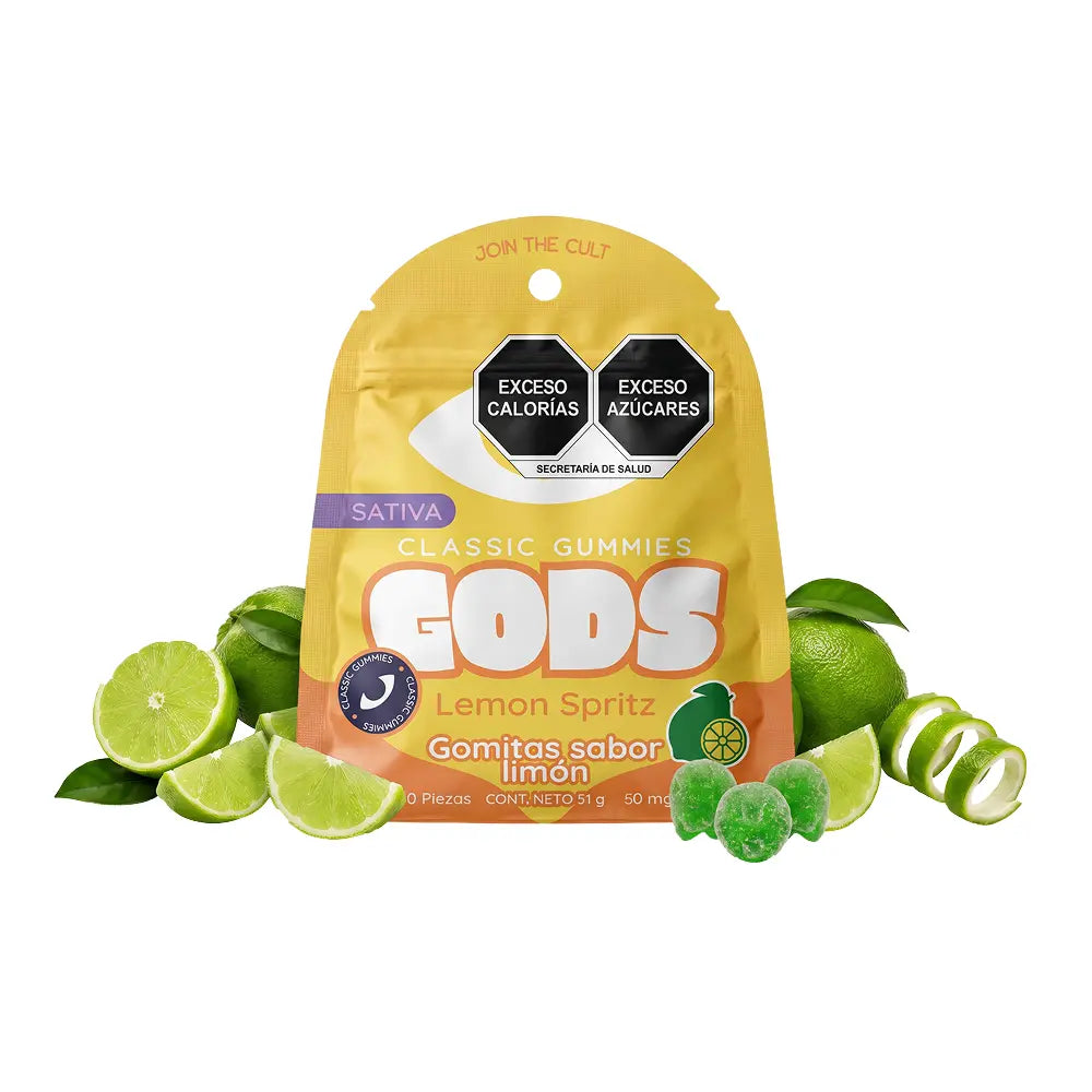 Gomitas Classic Gummies sabor Lemon Spritz, paquete de 10 piezas de 50 mg.