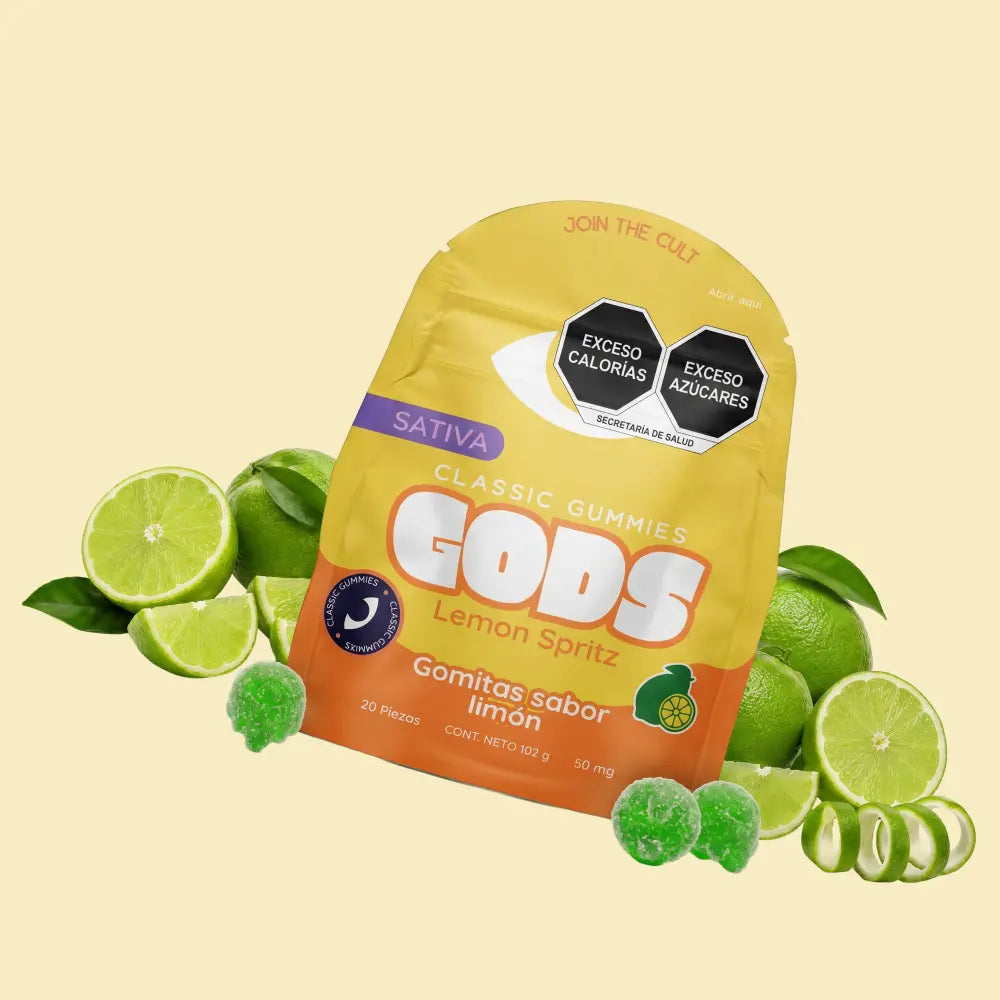 Gomitas Classic Gummies sabor Lemon Spritz, paquete de 20 piezas de 50 mg.