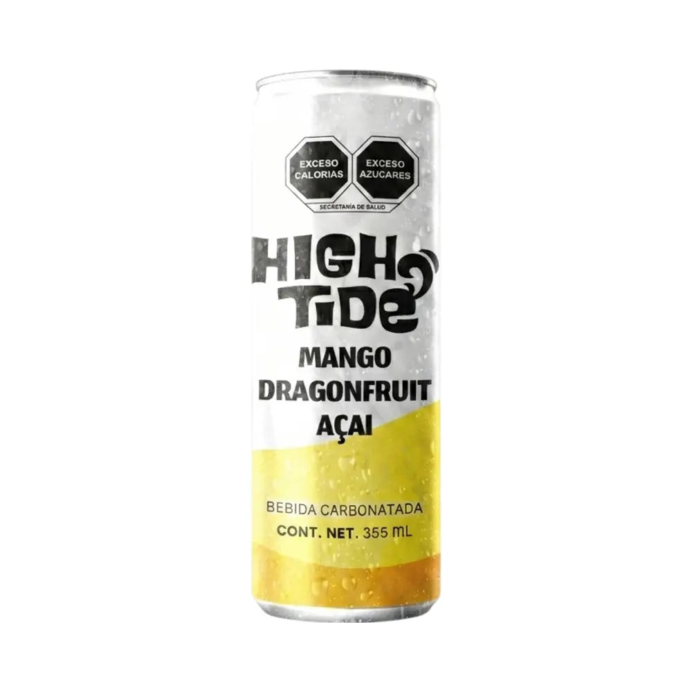 Bebida High Tide Social Tonic sabor mango, pitaya y açaí, lata de 355 ml.