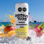 Bebida High Tide Social Tonic sabor mango, pitaya y açaí, lata de 355 ml.