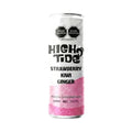 Bebida High Tide Social Tonic sabor fresa, kiwi y jengibre, lata de 355 ml.