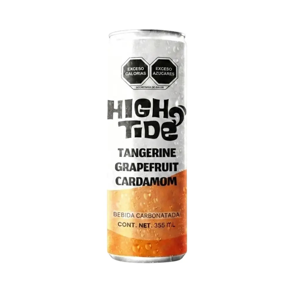 Bebida High Tide Social Tonic sabor mandarina, pomelo y cardamomo, lata de 355 ml.