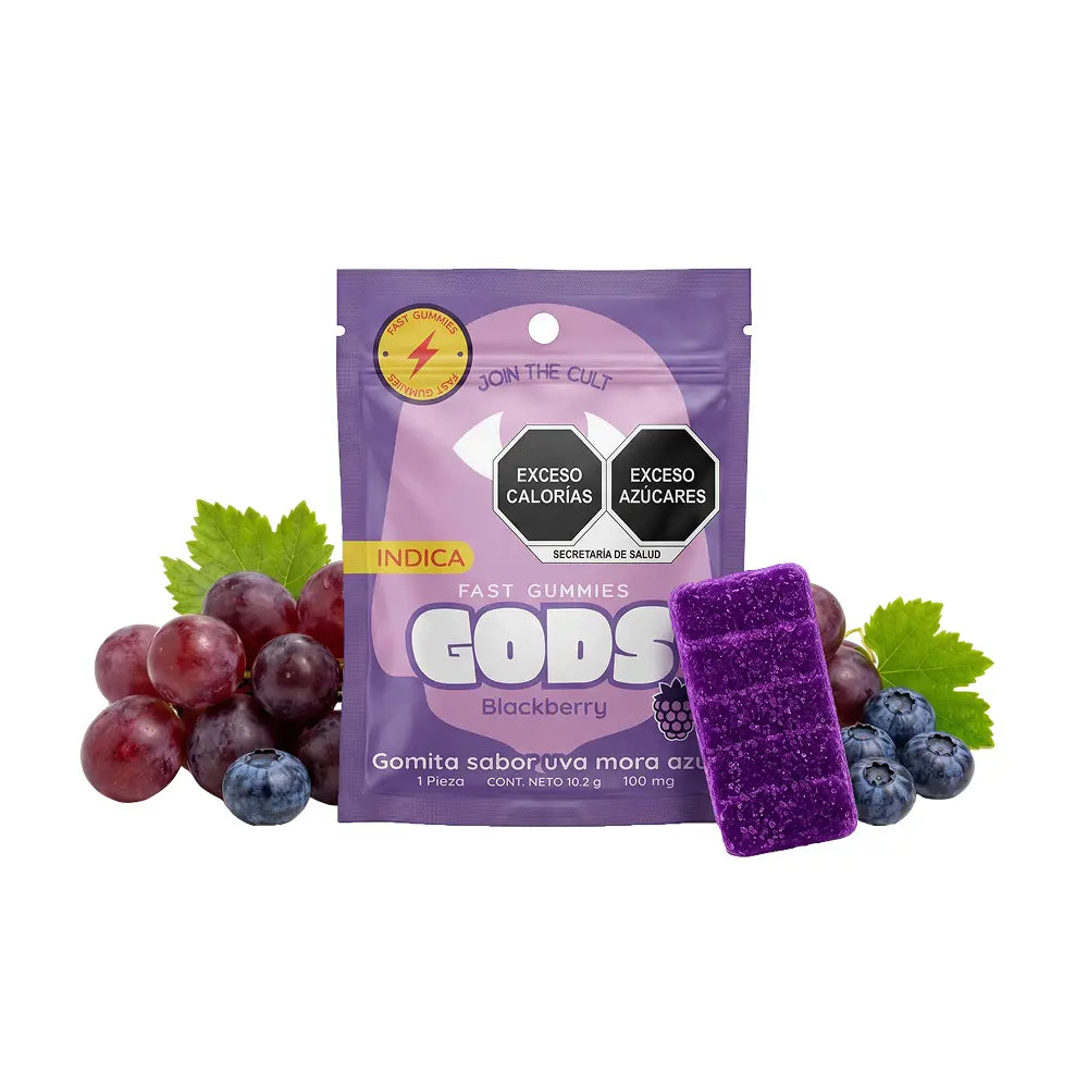 Gomita Fast Gummies sabor Black Berry, 1 pieza de 100 mg.