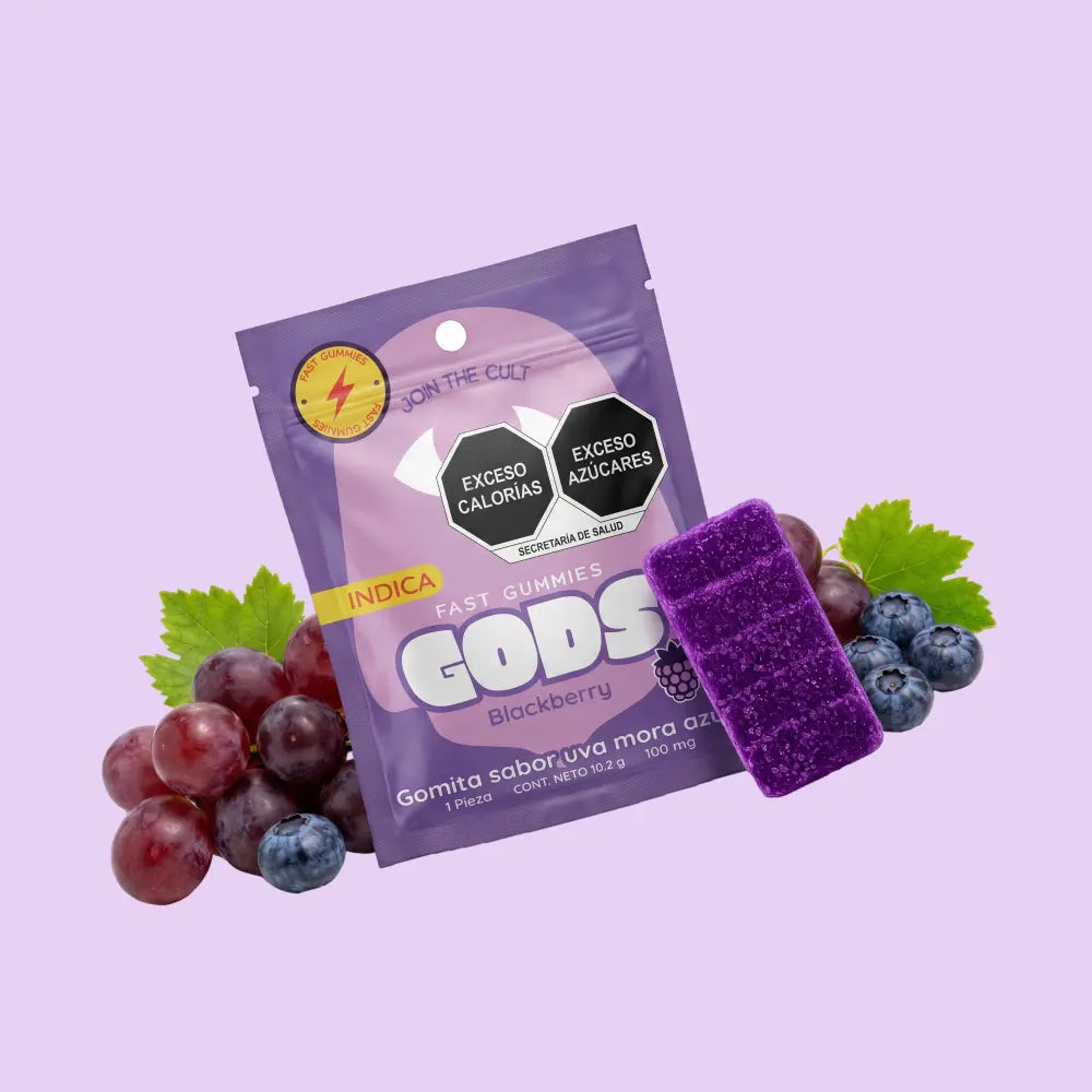 Gomita Fast Gummies sabor Black Berry, 1 pieza de 100 mg.