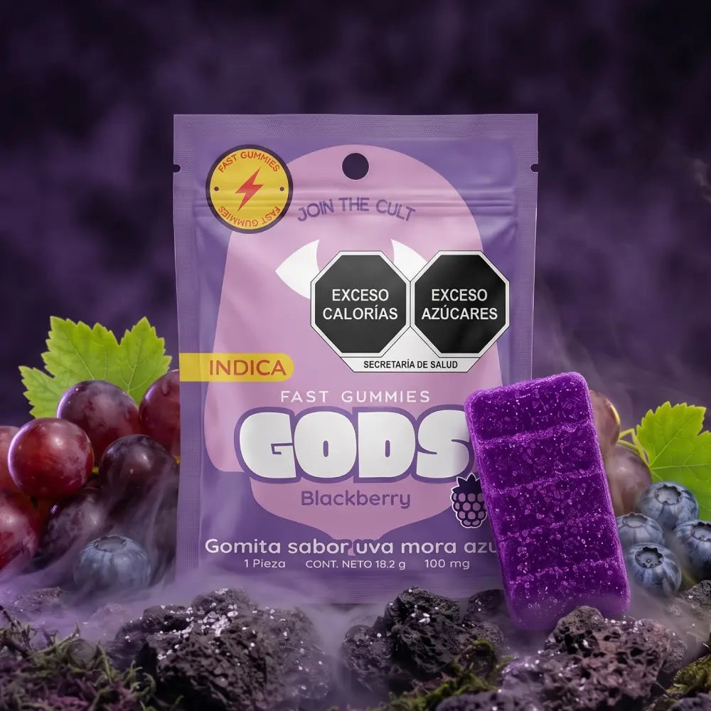 Gomita Fast Gummies sabor Black Berry, 1 pieza de 100 mg.