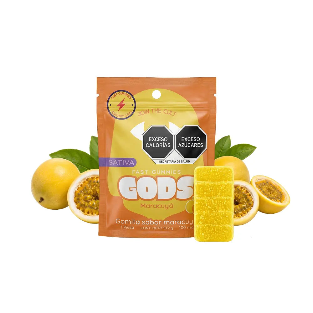 Gomita Fast Gummies sabor Maracuyá, 1 pieza de 100 mg.