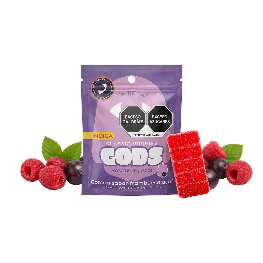 Gomita Classic Gummies sabor Raspberry Acaí, 1 pieza de 100 mg.