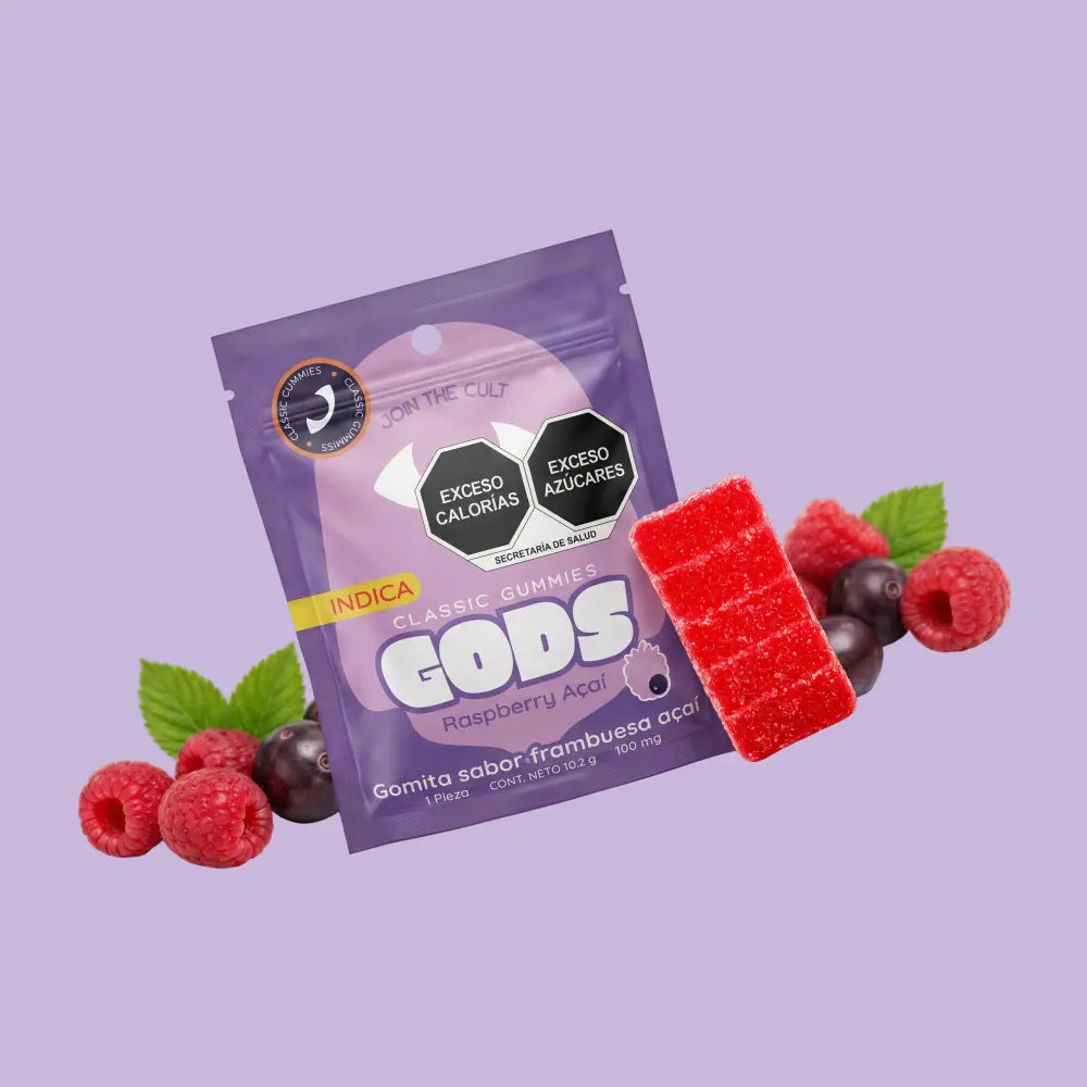 Gomita Classic Gummies sabor Raspberry Acaí, 1 pieza de 100 mg.