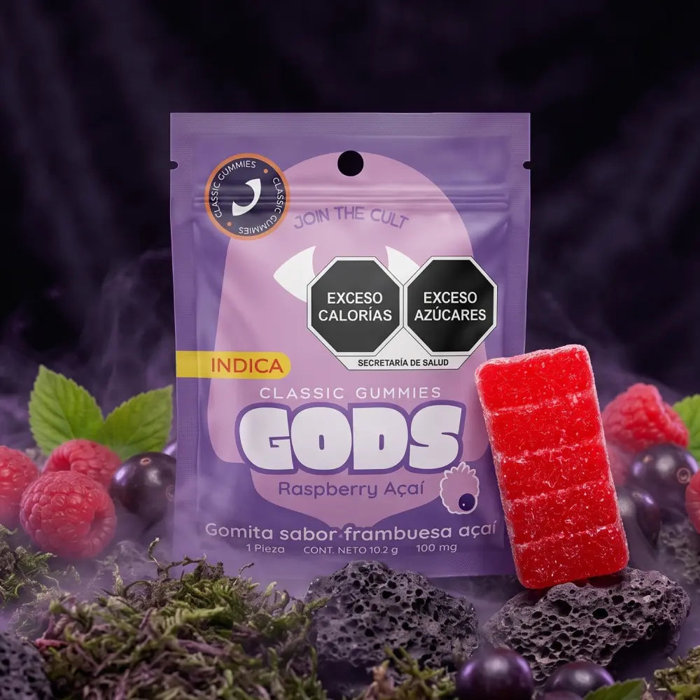 Gomita Classic Gummies sabor Raspberry Acaí, 1 pieza de 100 mg.