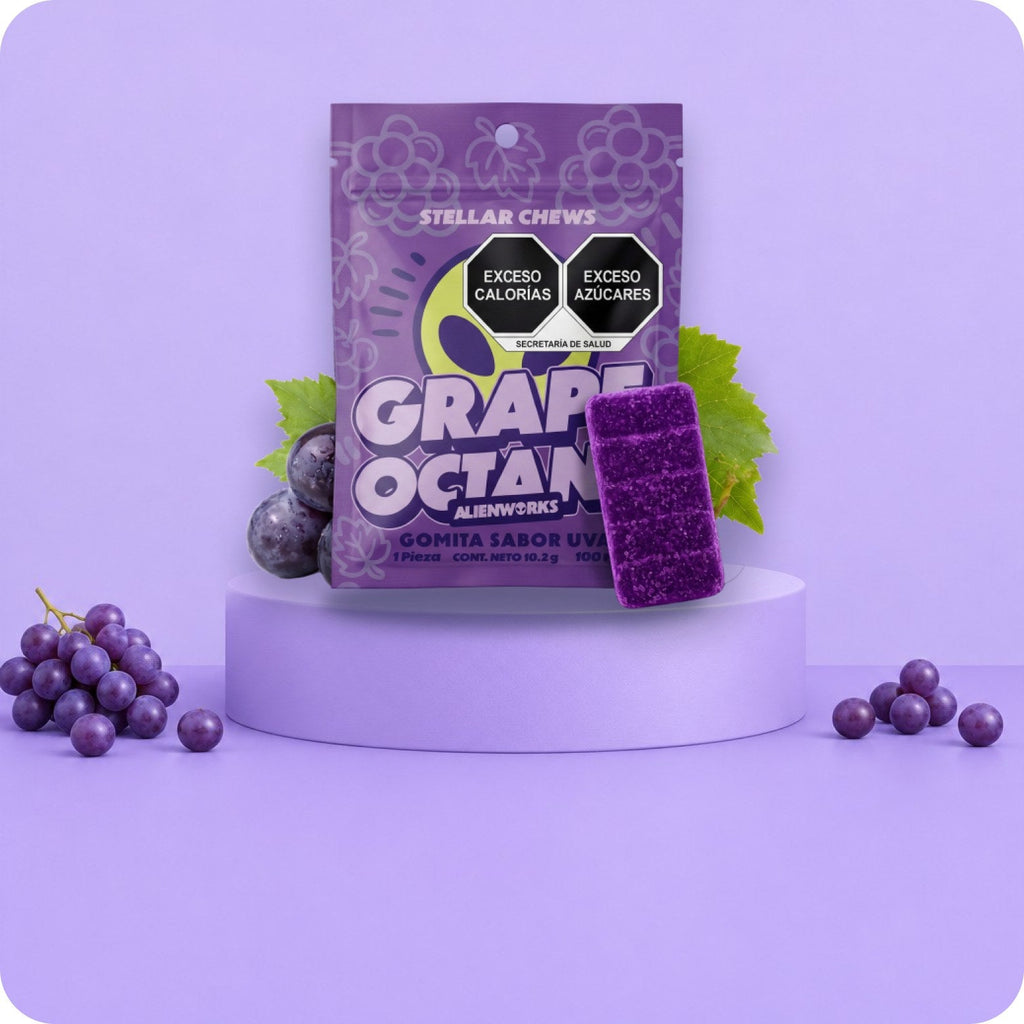 Stellar Chews Grape Octane, 1 pieza de 100 mg: en escena