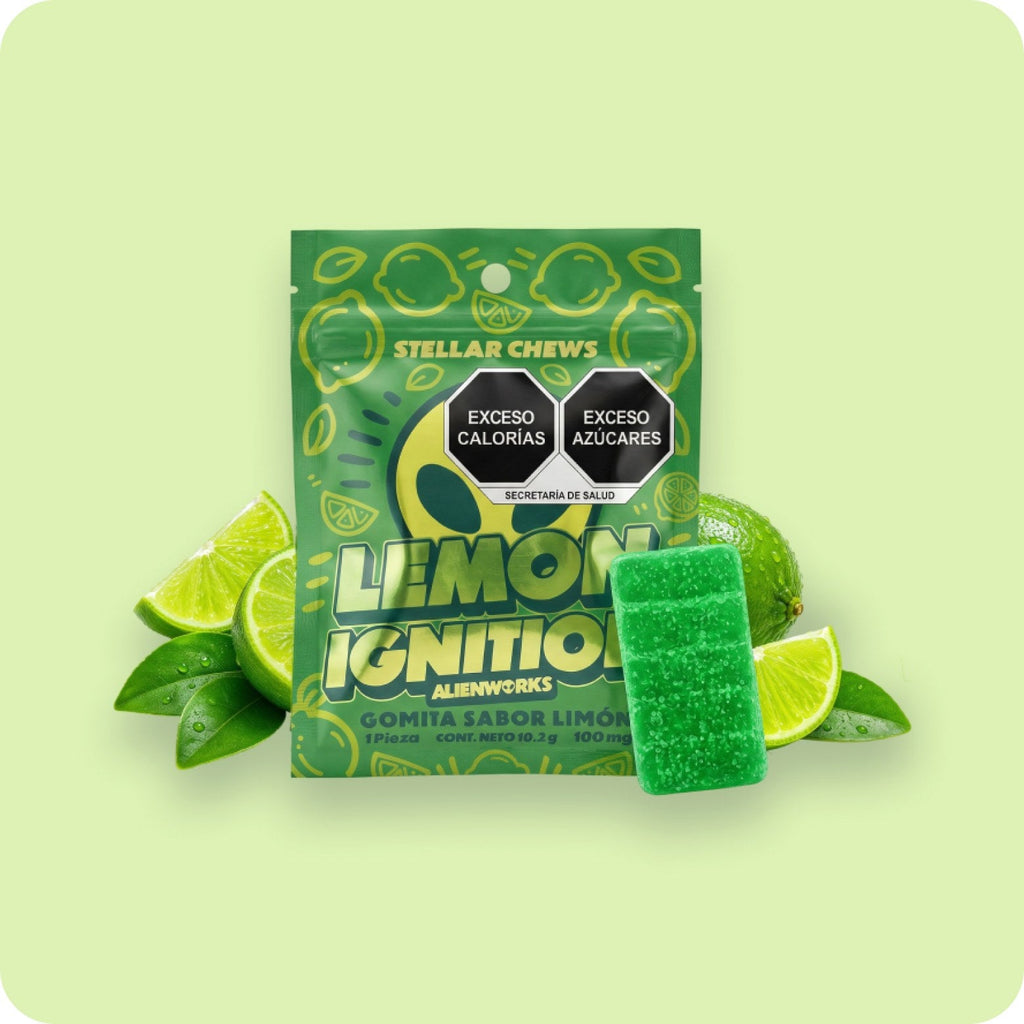 Stellar Chews Lemon Ignition, 1 pieza de 100 mg: empaque