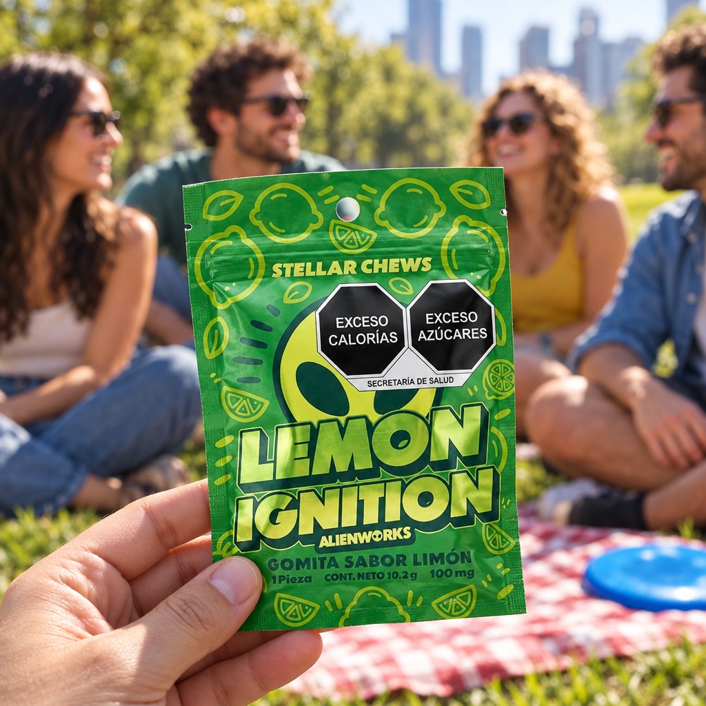 Stellar Chews Lemon Ignition, 1 pieza de 100 mg: momento 2