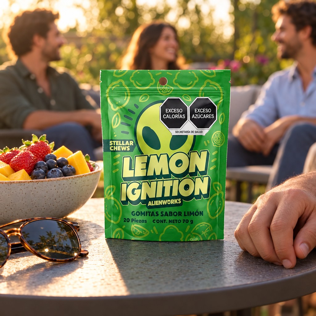 Stellar Chews Lemon Ignition, 20 piezas de 50 mg: momento 1