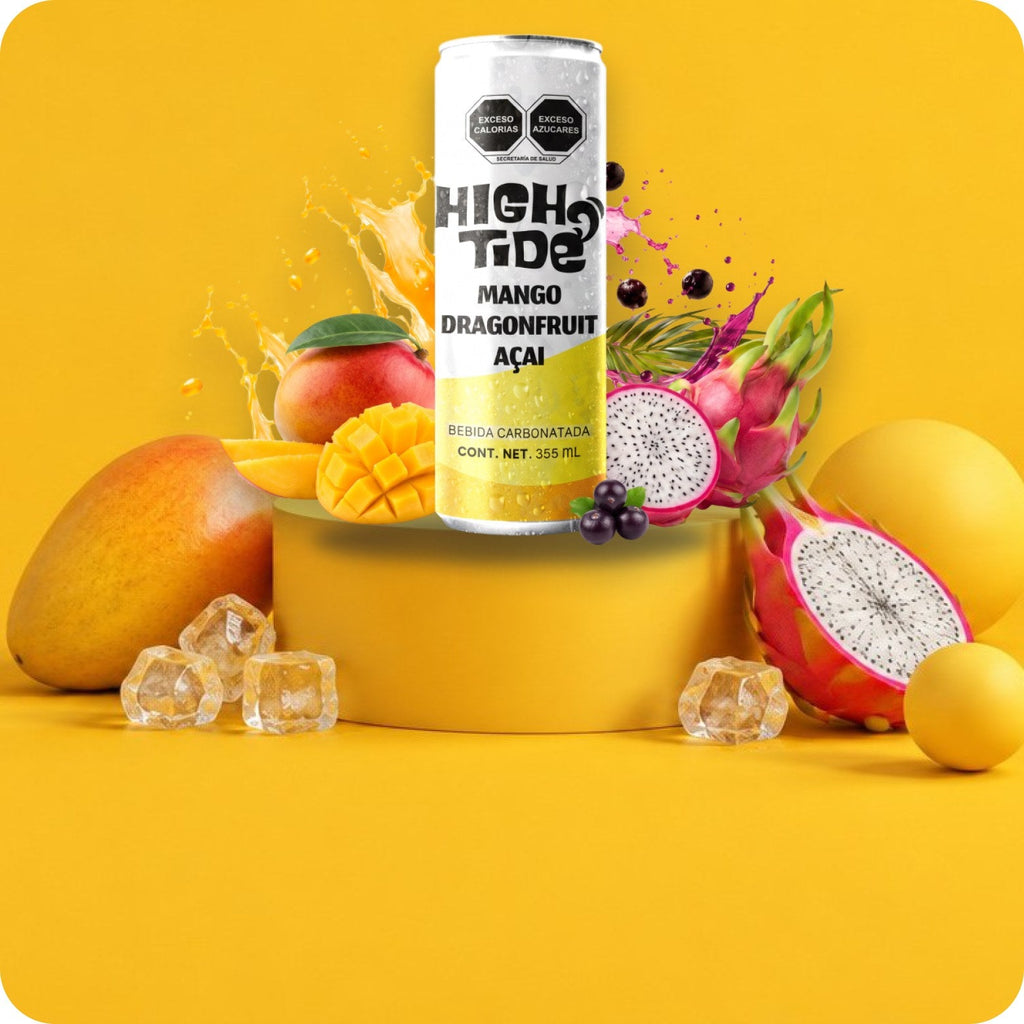 High Tide Social Tonic Mango Dragonfruit & Açaí, lata de 355 ml: en escena