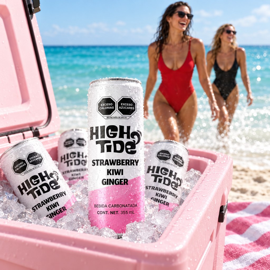 High Tide Social Tonic Strawberry Kiwi & Ginger, lata de 355 ml: momento 3