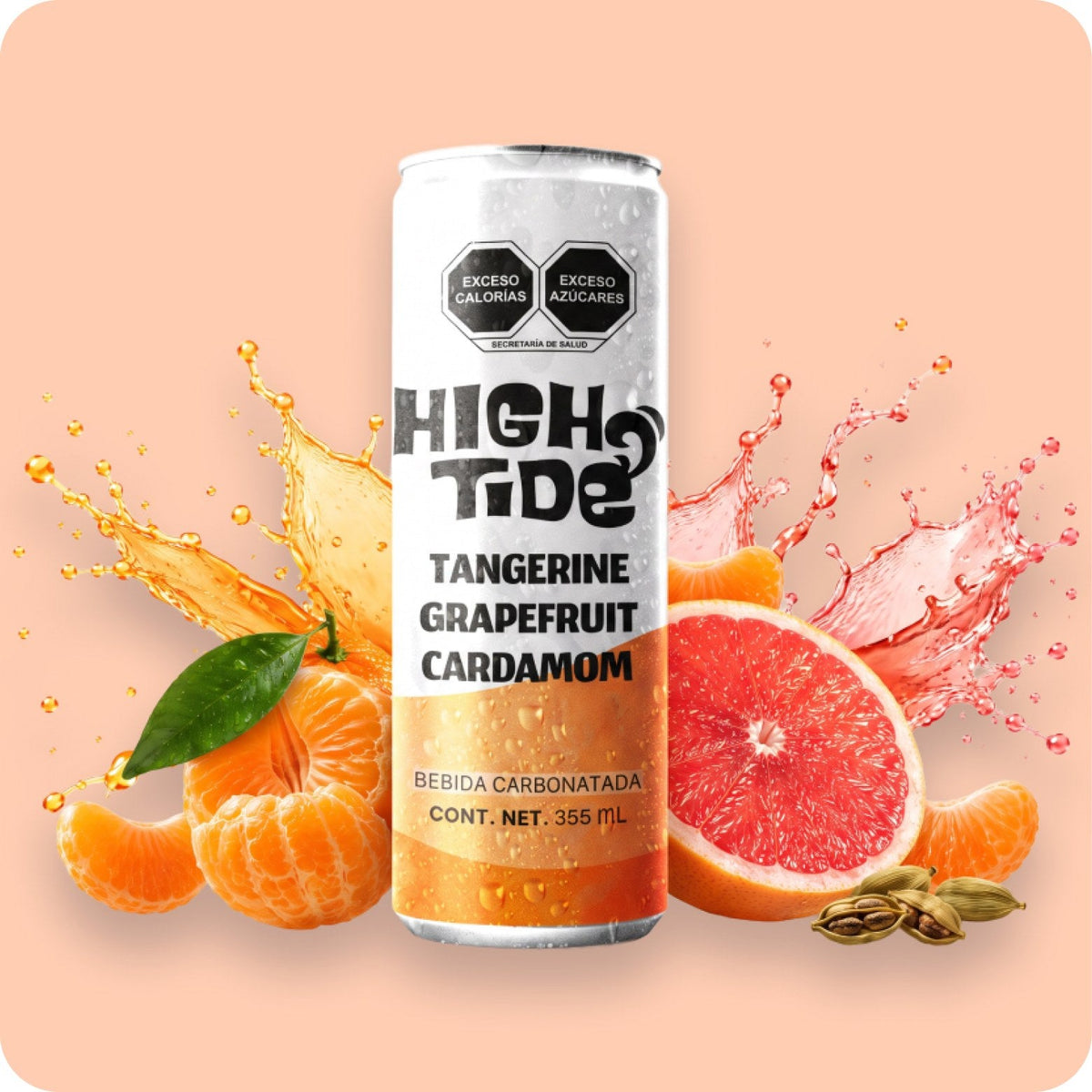 High Tide Social Tonic Tangerine Grapefruit & Cardamom, lata de 355 ml: empaque