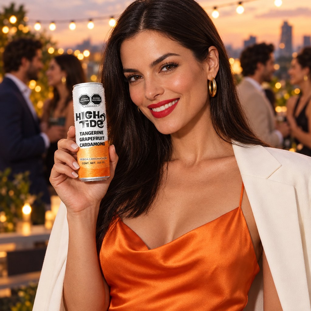 High Tide Social Tonic Tangerine Grapefruit & Cardamom, lata de 355 ml: momento 1