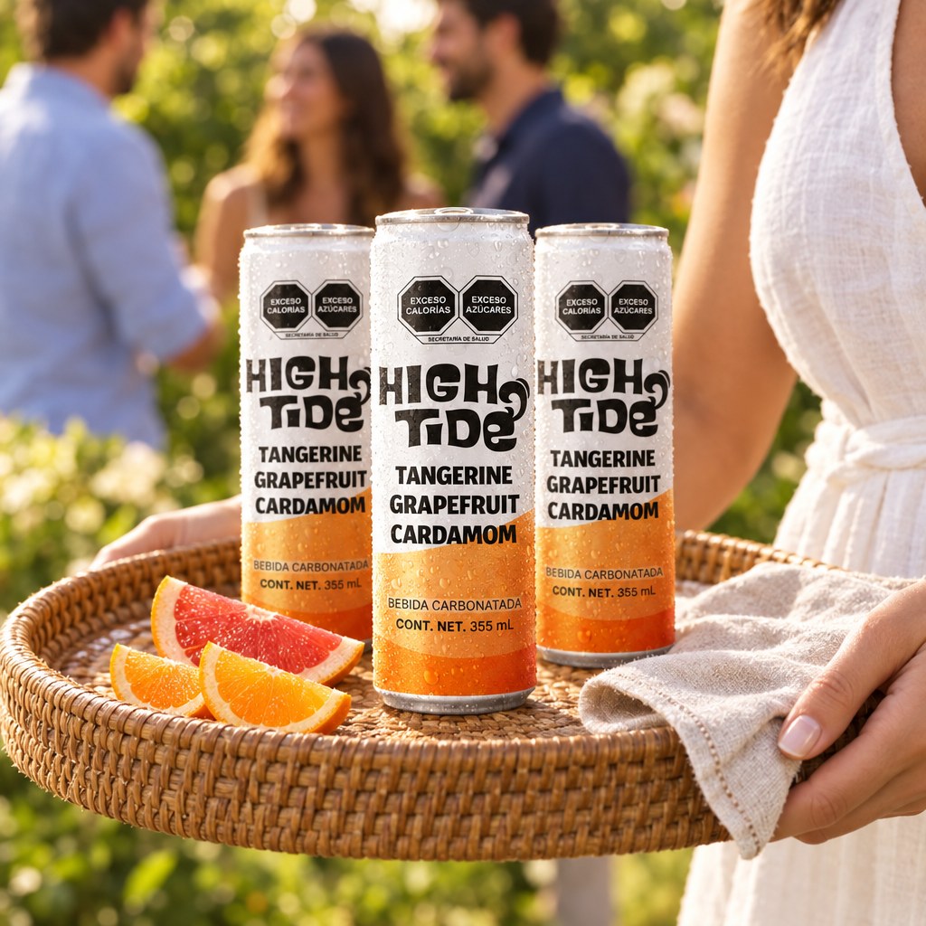 High Tide Social Tonic Tangerine Grapefruit & Cardamom, lata de 355 ml: momento 2