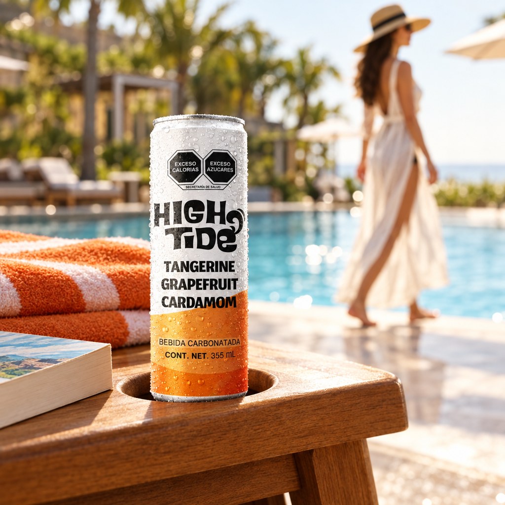 High Tide Social Tonic Tangerine Grapefruit & Cardamom, lata de 355 ml: momento 3