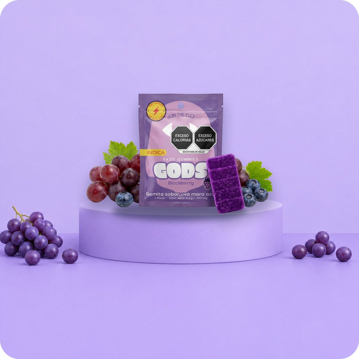 Fast Gummies Black Berry, 1 pieza de 100 mg: en escena