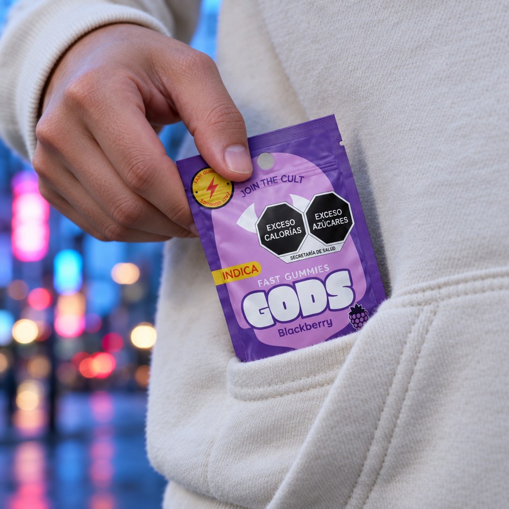 Fast Gummies Black Berry, 1 pieza de 100 mg: momento 1