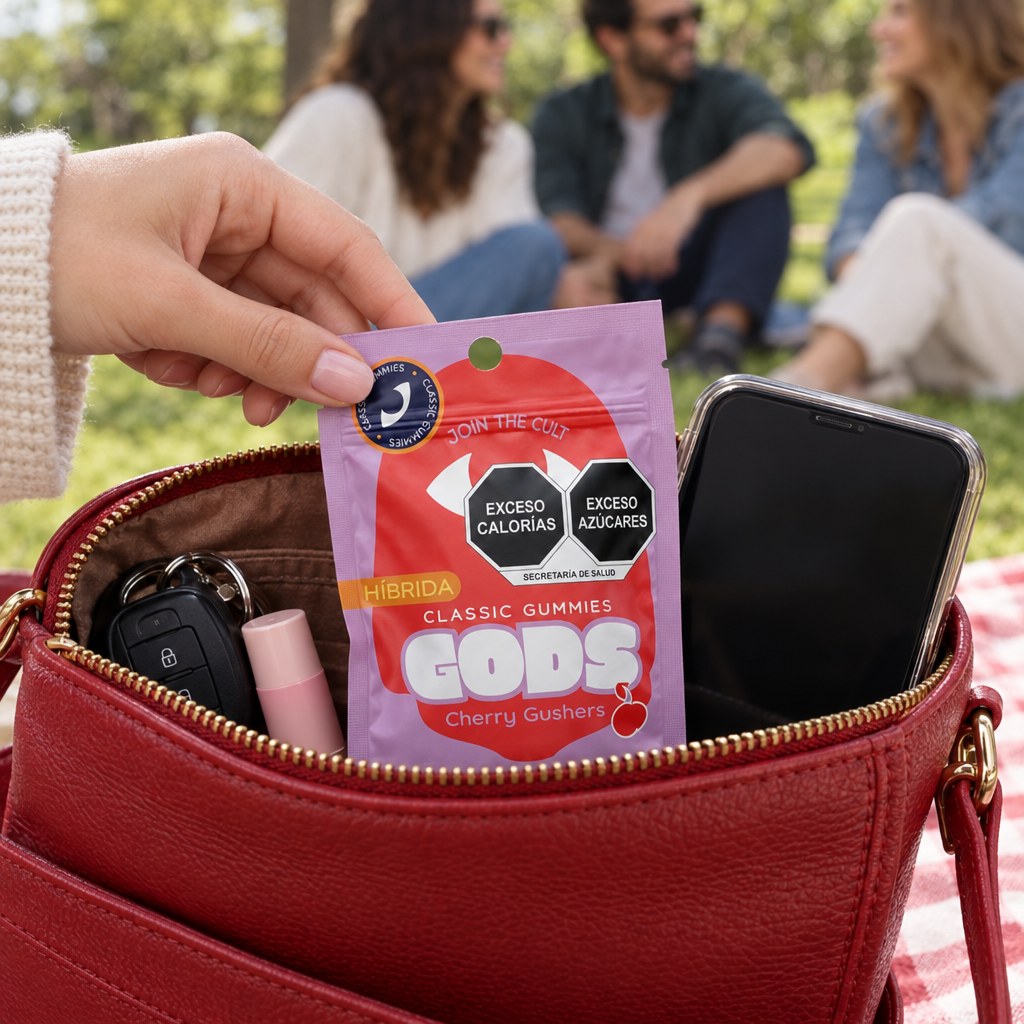Classic Gummies Cherry Gushers, 1 pieza de 100 mg: momento 2