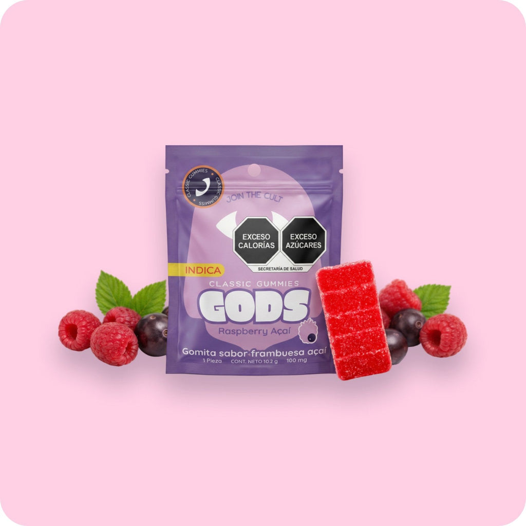 Classic Gummies Raspberry Acaí, 1 pieza de 100 mg: empaque