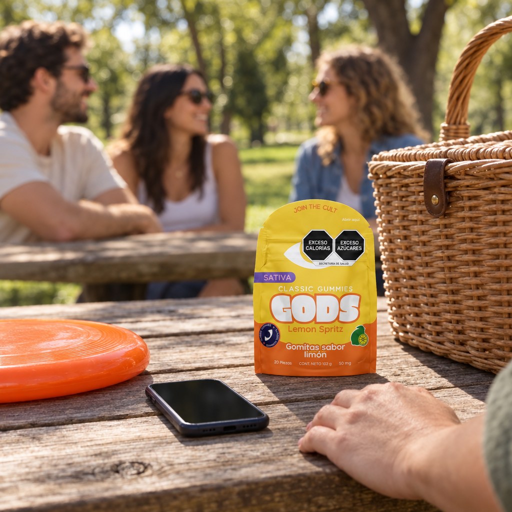 Classic Gummies Lemon Spritz, 20 piezas de 50 mg: momento 1